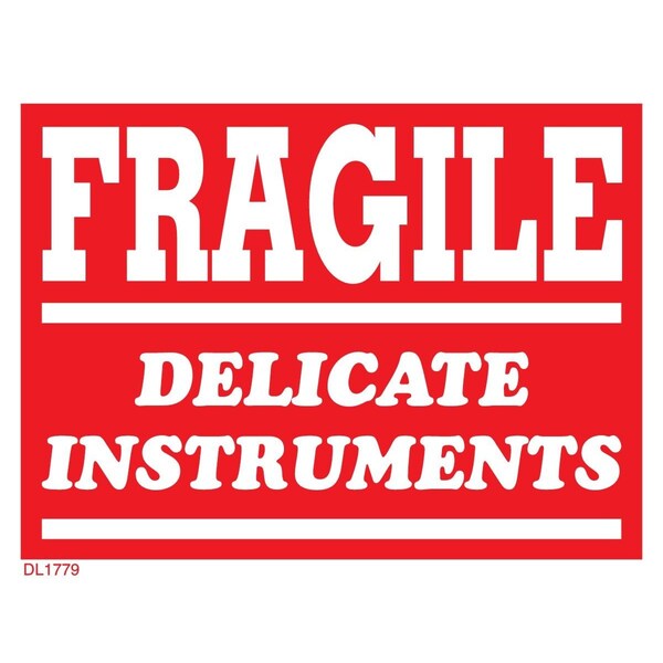 Decker Tape Products Label, DL1779, FRAGILE DELICATE INSTRUMENTS, 3" X